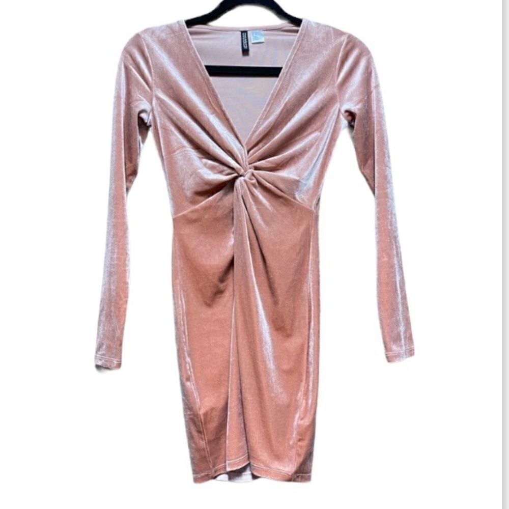 Divided Velour Plunge Body-con dress Size XS